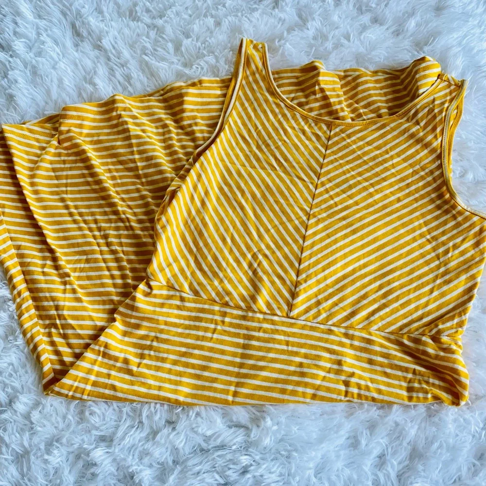 Old Navy girls dress sz XL NEW mustard yellow color w white stripes swim cover